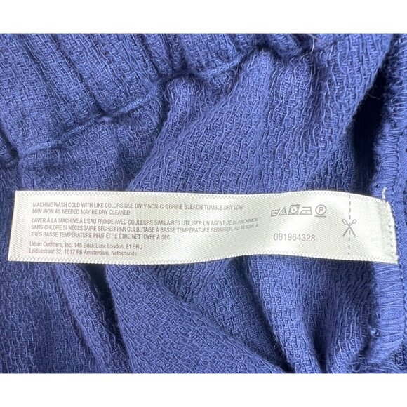 Free People Kayden Barrel Loose-Fit Navy Blue Pants With Drawstring Waist Medium - Picture 5 of 11